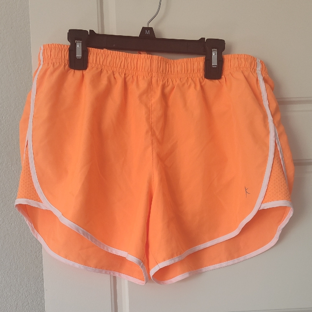 Danskin Bright Orange Athletic Shorts with White Trim